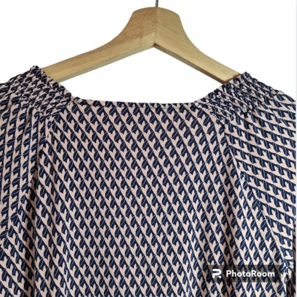 Boden Pink n Blue Geometric Blouse Size 4 - Picture 7 of 10